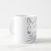 Mug Logo frais de coyote de chasse (Devant gauche)