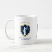 Mug Logo Gold Blue Lady Justice Texte personnalisé (Gauche)