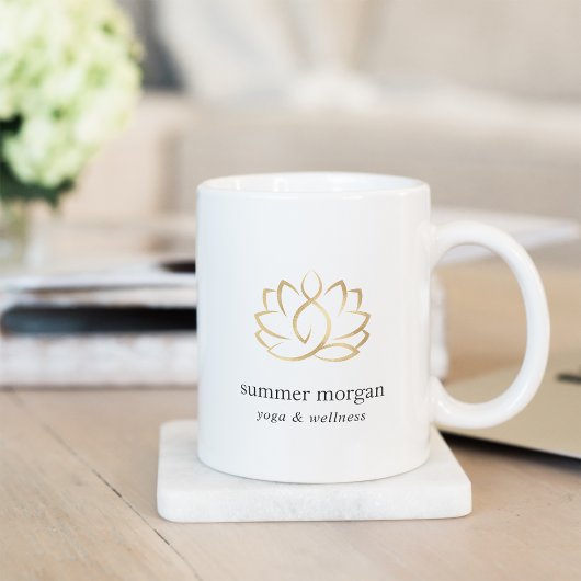 Mug Logo Gold Lotus Flower