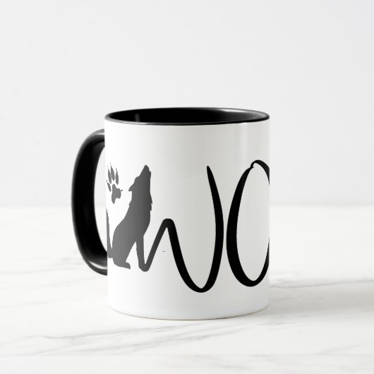 Mug Logo graphique Wolf Text (Devant gauche)