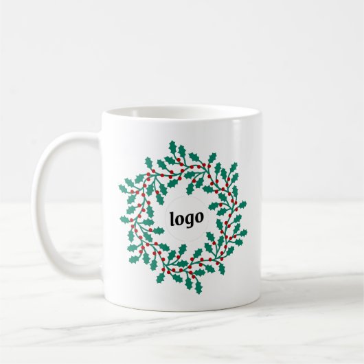 Mug Logo Holly Wreath Vacances d'affaires (Gauche)
