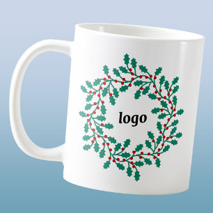 Mug Logo Holly Wreath Vacances d'affaires