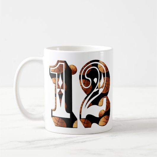 Mug Logo Image Numéro 12 Basketball, (Gauche)