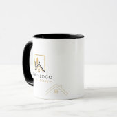 Mug Logo Immobilier Or Noir Luxe  (Devant gauche)