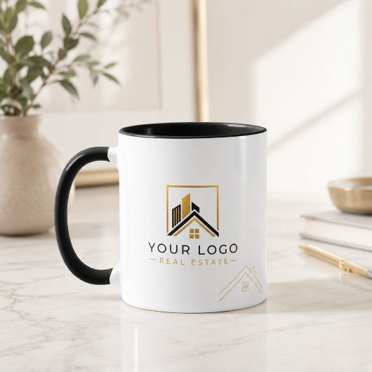 Mug Logo Immobilier Or Noir Luxe 
