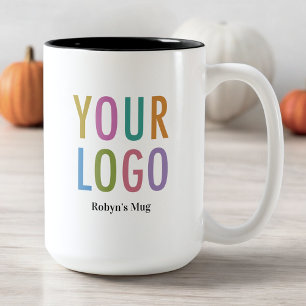 Mug Logo Intérieur Noir 15 oz Nom Personnalisé