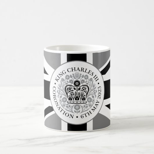 Mug Logo King Charles III Coronation Black Grey (Centre)