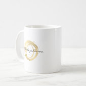 Mug Logo Luxe Faux Gold Peint Cercle Designer (Devant gauche)