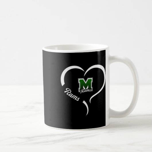 Mug Logo Marshfield Rams Demi-Coeur Slogan Hs (Droite)