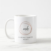 Mug Logo moderne Faux Rose Gold Abstrait (Gauche)