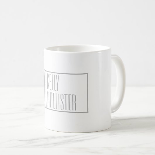 Mug Logo Moderne Grey Initiales & Nom (Devant droit)