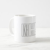 Mug Logo Moderne Grey Initiales & Nom (Devant gauche)