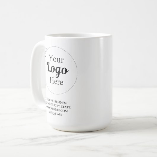 Mug Logo moderne simple QR Code et Text Business (Devant gauche)