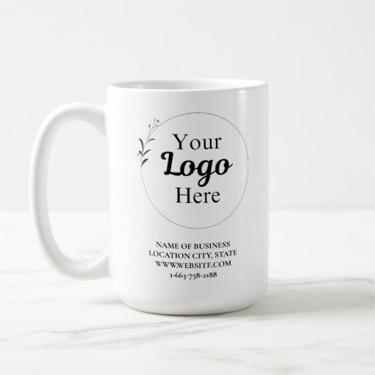 Mug Logo moderne simple QR Code et Text Business (Gauche)