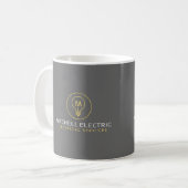 Mug LOGO MONOGRAMME AMPoule pour ÉLECTRICIENS (Devant gauche)
