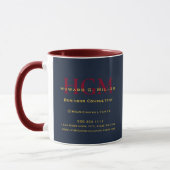 Mug Logo Monogramme d'entreprise Marine Rouge Gold Pro (Gauche)