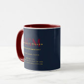 Mug Logo Monogramme d'entreprise Marine Rouge Gold Pro (Devant gauche)