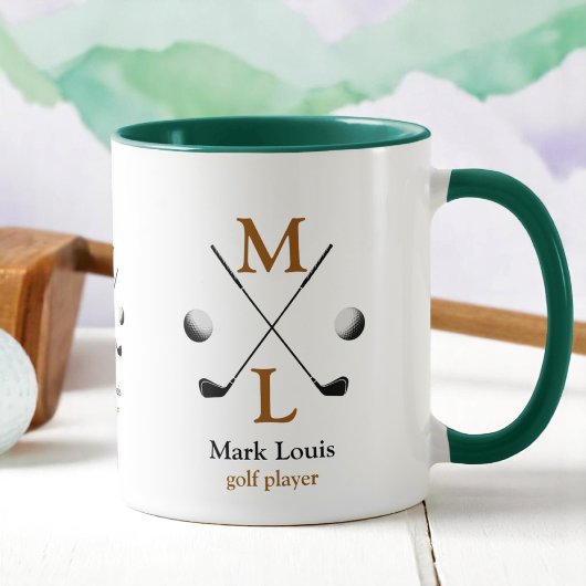 Mug Logo Monogramme du joueur de golf