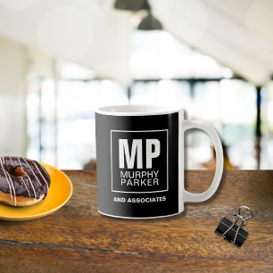 Mug Logo Monogramme simple d'affaires moderne noir bla