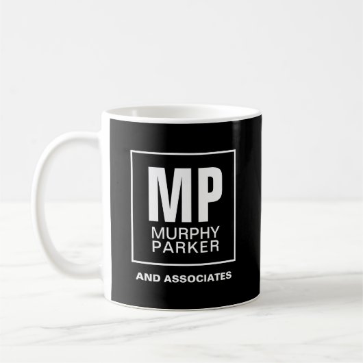 Mug Logo Monogramme simple d'affaires moderne noir bla (Gauche)