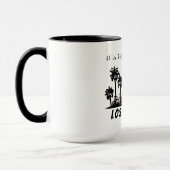 Mug Logo noir monochrome de Los Angeles avec votre tex (Gauche)