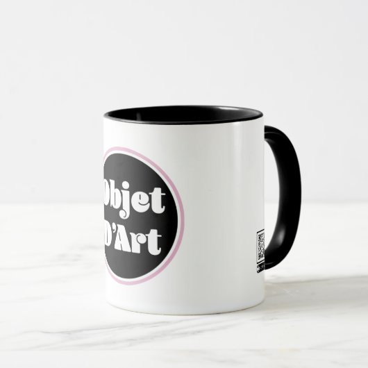 Mug Logo Objet D'Art : Code QR numérisé (Devant droit)