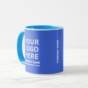 Mug Logo personnalisé de l'entreprise en blanc sur un