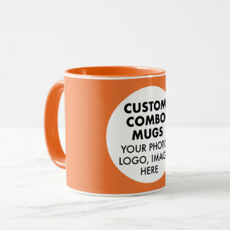 Mug Logo photo personnalisé sur cadre rond Combo Orang