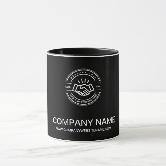 Mug Logo promotionnel personnalisé couleur noire simpl (Centre)