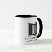 Mug Logo promotionnel personnalisé noir et blanc (Devant droit)