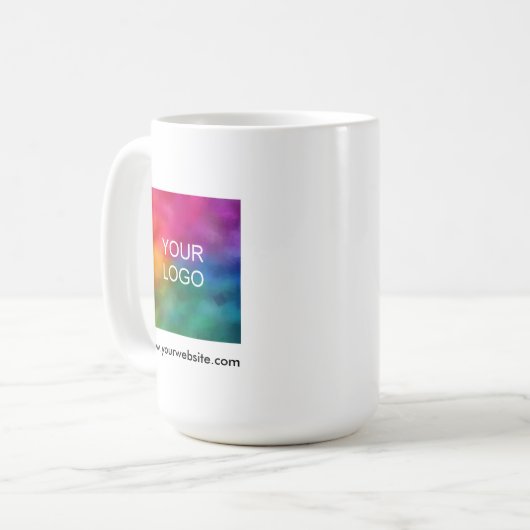 Mug Logo QR Code Scan Me Modern Elegant Simple (Devant gauche)