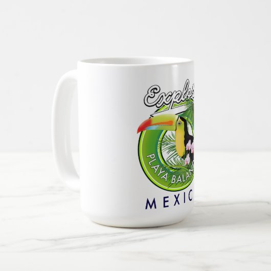 Mug Logo rétro de Playa Balandra Mexique (Devant gauche)