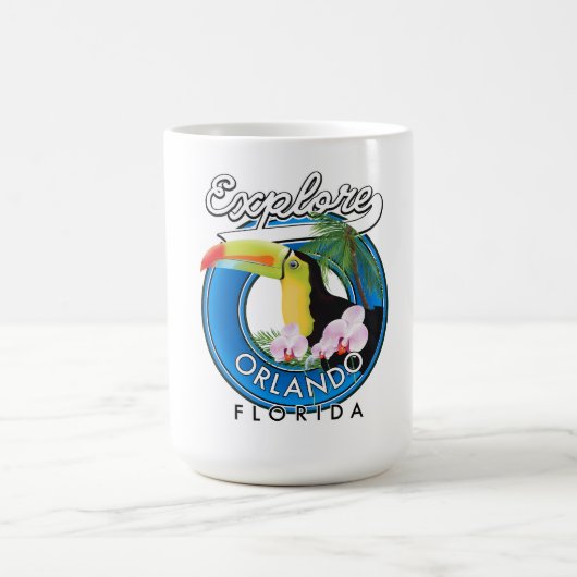 Mug Logo rétro pour explorer Orlando Floride. (Centre)