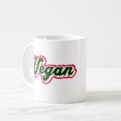 Mug Logo Retro Vintage Vegan Graphic (Devant gauche)