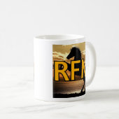 Mug Logo RFM cheval et coucher de soleil/soleil (Devant droit)