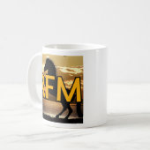 Mug Logo RFM cheval et coucher de soleil/soleil (Devant gauche)