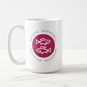 Mug Logo rose Poissons Symbole Zodiaque étoile Astrolo