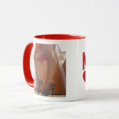 Mug Logo rouge avec les talons à pois (Devant gauche)