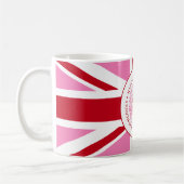 Mug Logo rouge rose du couronnement du roi Charles III (Gauche)