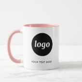 Mug Logo simple et marque commerciale texte rose pâle (Gauche)