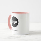 Mug Logo simple et marque commerciale texte rose pâle (Devant gauche)