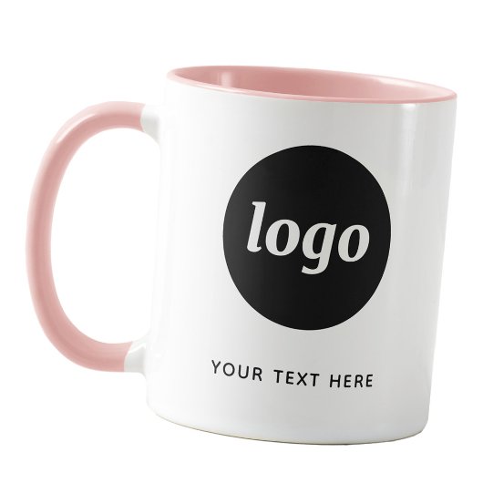 Mug Logo simple et marque commerciale texte rose pâle