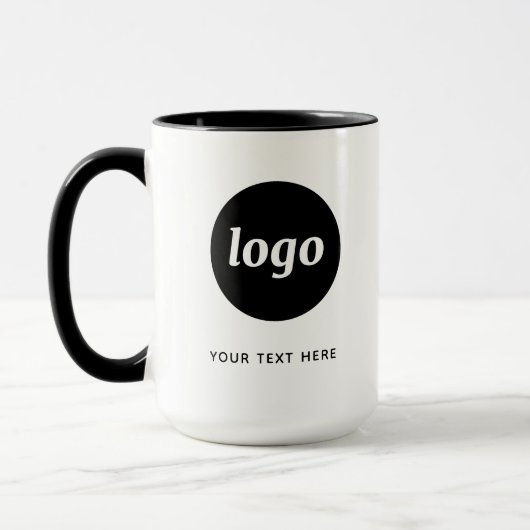 Mug Logo simple et promotion de texte (Gauche)