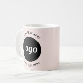 Mug Logo simple et texte blanc rose (Devant gauche)