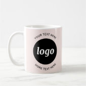 Mug Logo simple et texte blanc rose (Gauche)