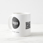 Mug Logo simple QR Code et texte commercial (Devant gauche)