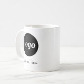 Mug Logo simple QR Code et texte commercial (Devant gauche)