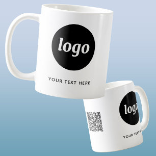 Mug Logo simple QR Code et texte commercial
