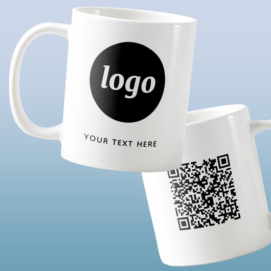 Mug Logo simple QR Code et texte commercial