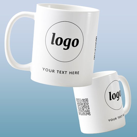 Mug Logo simple QR Code et texte commercial
